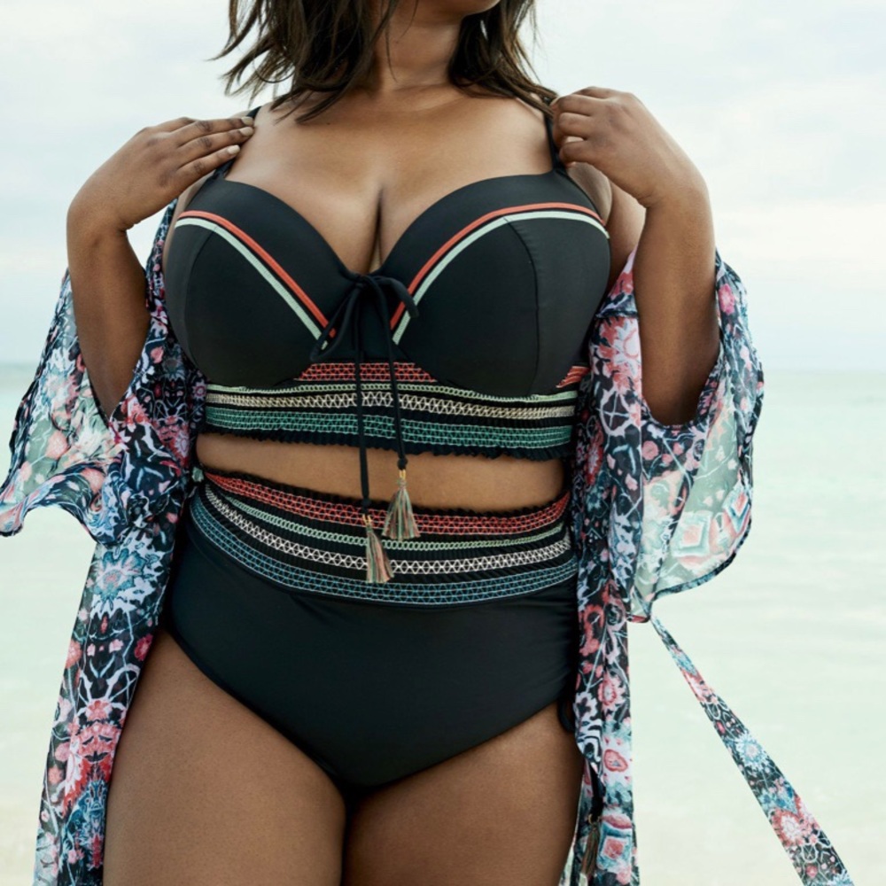 Cacique Tassel Swimsuit Black